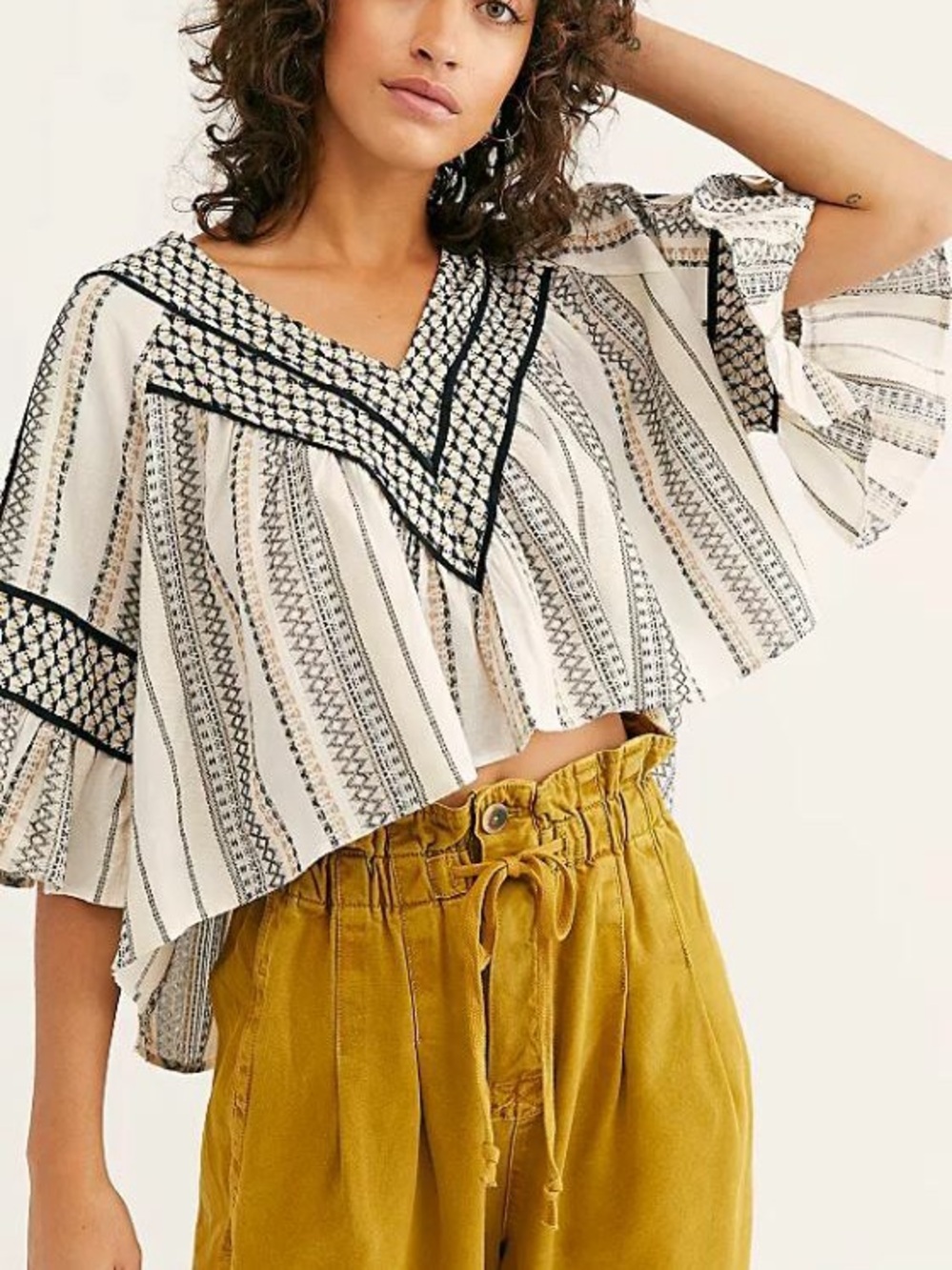 FREE PEOPLE Runnin On A Dream cropped blouse